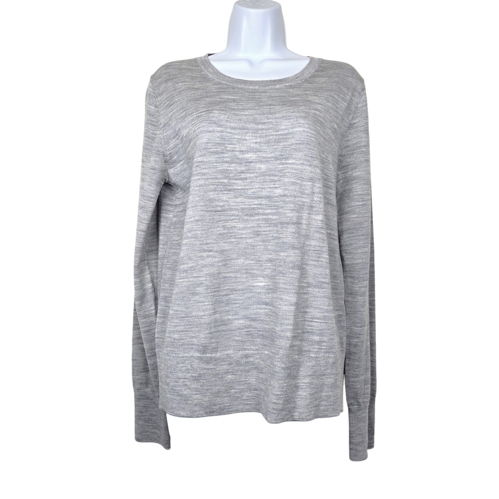 Gap Womens Grey Extra Fine Merino Wool Crew Neck Sweater Size M Tall NWT